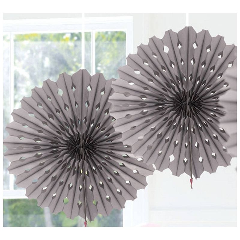 Foto van Honeycomb waaiers zilver 45 cm - hangdecoratie