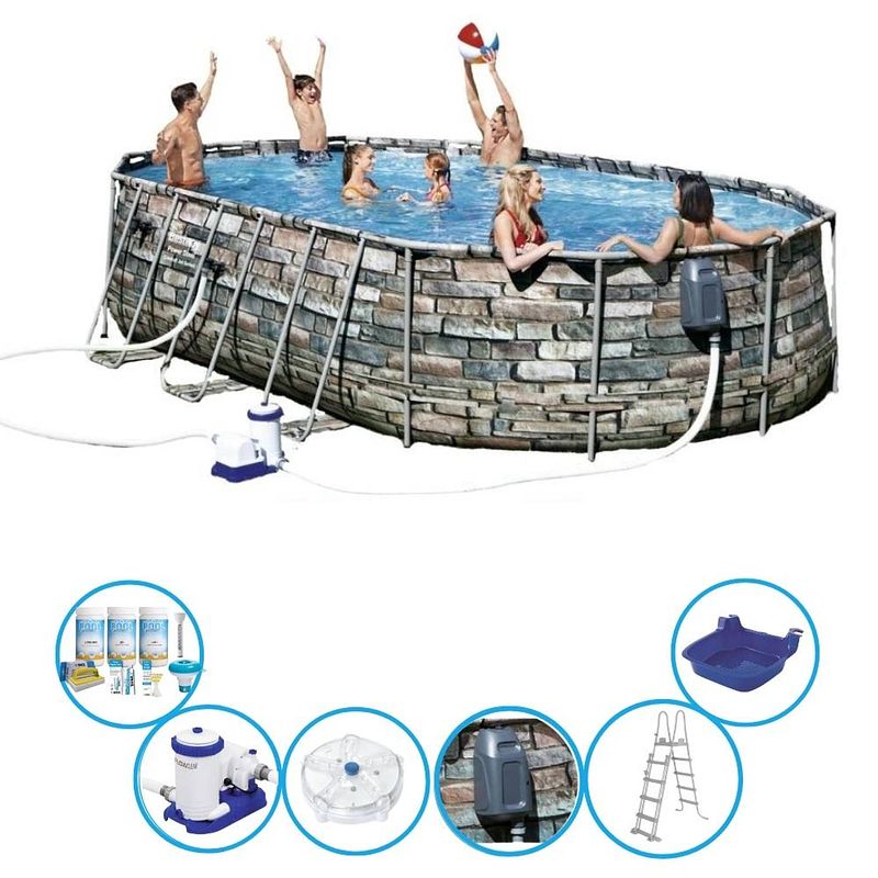 Foto van Bestway zwembad power steel swim vista - met accessoires - 610x366x122 cm