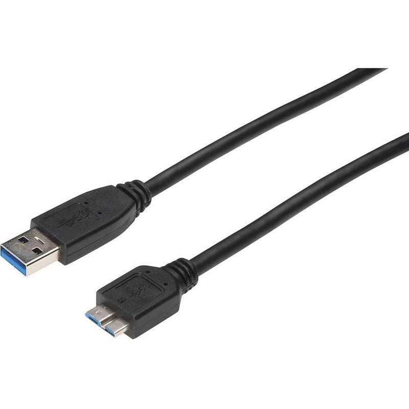 Foto van Digitus usb-kabel usb 3.2 gen1 (usb 3.0 / usb 3.1 gen1) usb-a stekker, usb-micro-b 3.0 stekker 25.00 cm zwart ak-11234