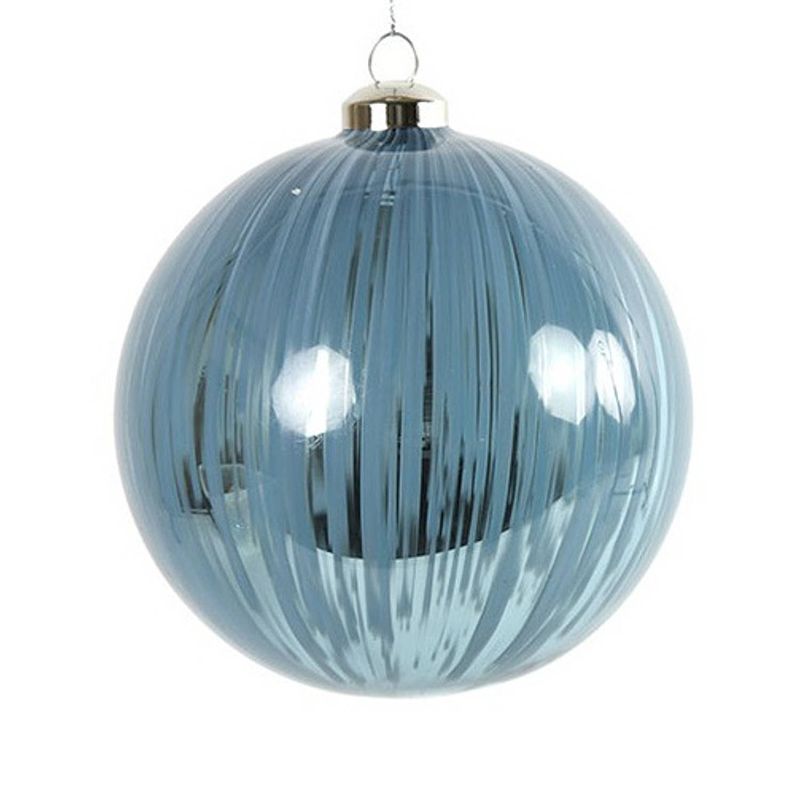 Foto van Cf label kerstbal yana 15 cm glas blauw