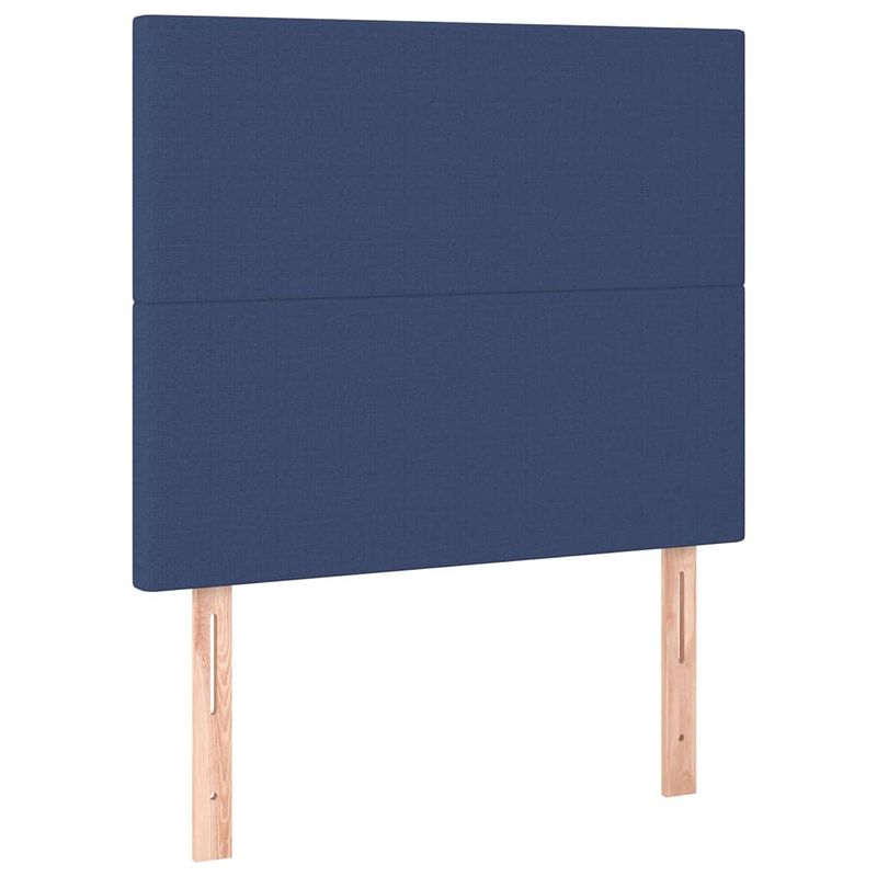 Foto van The living store hoofdbord - klassiek - 100 x 5 x 118/128 cm - blauw stof - verstelbare hoogte