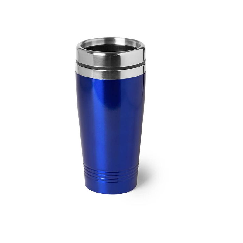 Foto van Isoleerbeker rvs metallic blauw 450 ml - thermosbeker