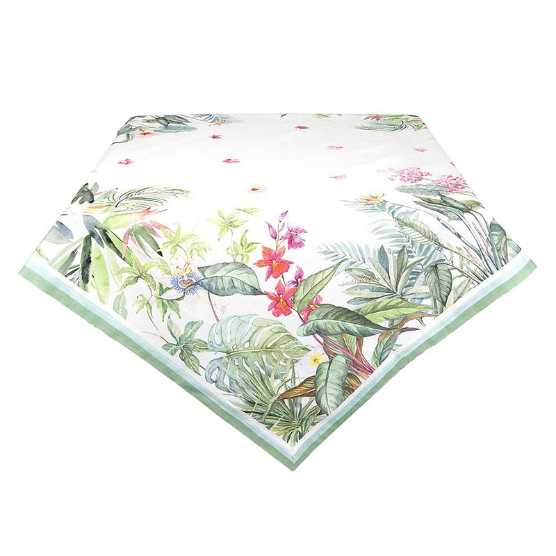 Foto van Haes deco - vierkant tafellaken - 150x150 cm - 100% katoen - jungle botanics