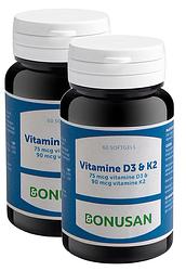 Foto van Bonusan vitamine d3 & k2 softgels duoverpakking