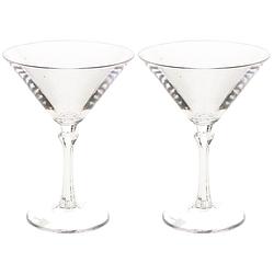 Foto van 2x stuks onbreekbaar martini glas transparant kunststof 20 cl/200 ml - cocktailglazen
