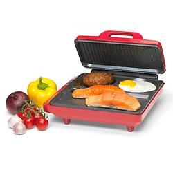 Foto van Contact- en tafel multi grill / comfortcook voor vlees, vis, groenten, pannenkoeken of eieren trebs 99362 rood-zwart