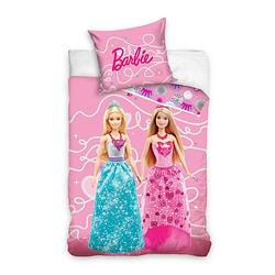 Foto van Barbie dekbedovertrek - eenpersoons - 140x200 cm - kussensloop 60x70 cm - katoen - origineel - roze