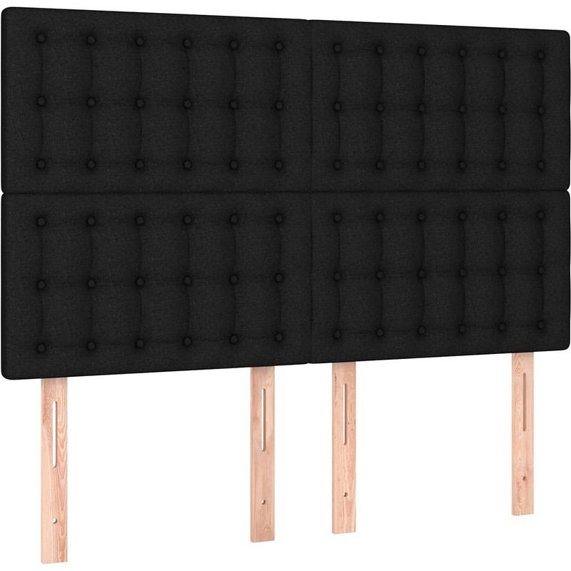 Foto van The living store boxspring - led - hoofdbord verstelbaar - pocketvering - huidvriendelijk - zwart - 203x144x118/128cm