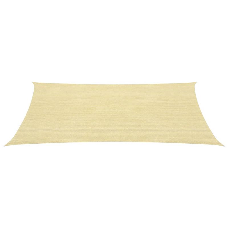 Foto van The living store schaduwdoek hdpe - 3.5 x 5 m - beige - 90% uv-bescherming