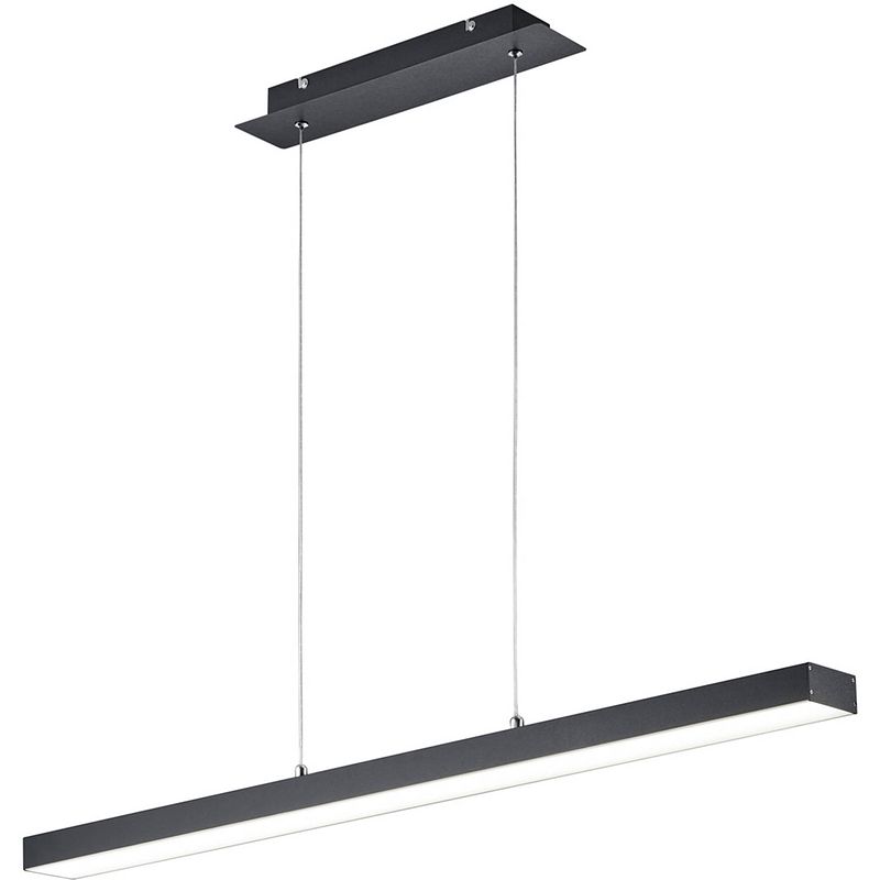 Foto van Led hanglamp - trion agina - 18w - aanpasbare kleur - dimbaar - rechthoek - mat zwart - aluminium