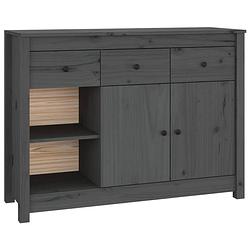 Foto van Vidaxl dressoir 100x35x74 cm massief grenenhout grijs