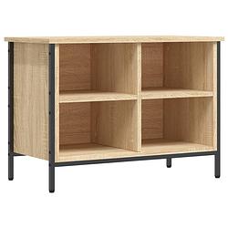 Foto van The living store schoenenkast - sonoma eiken - 69x35x50cm - duurzaam hout - staal