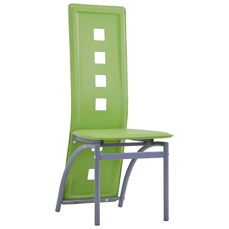 Foto van The living store eetkamerstoelen - groen - kunstleer - 43x55.5x108 cm - set van 4