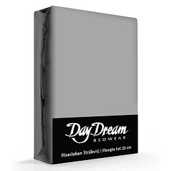 Foto van Day dream hoeslaken katoen grijs-180 x 200 cm