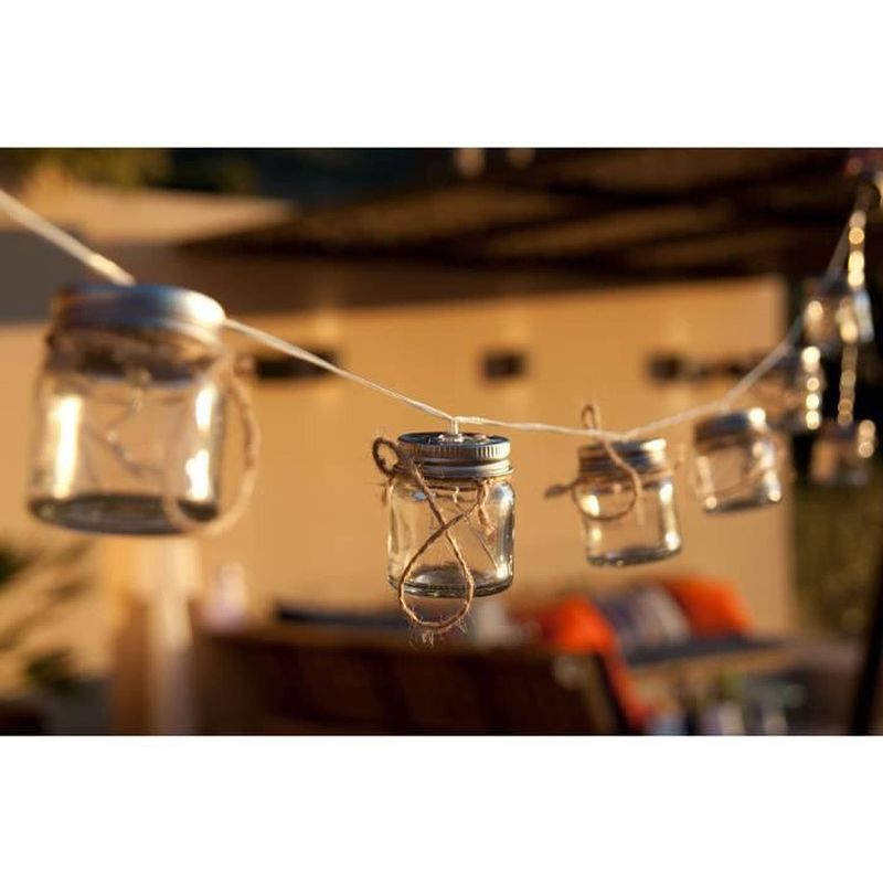 Foto van Lumijardin zonneslinger buiten 10 glazen potten - met led-micro