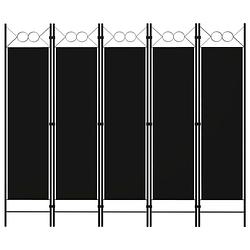 Foto van Vidaxl kamerscherm met 5 panelen 200x180 cm zwart