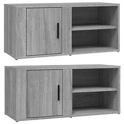 Foto van The living store tv-meubel - grijs sonoma eiken - 80 x 31.5 x 36 cm - stevig materiaal