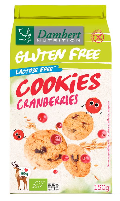 Foto van Damhert gluten free haverkoekjes cranberry