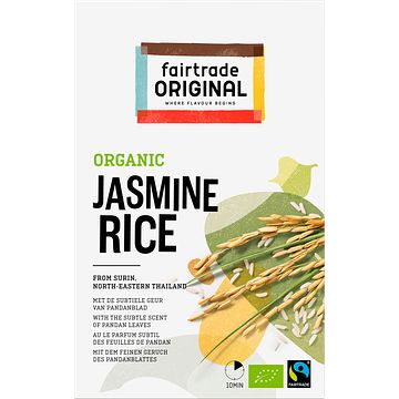 Foto van Fairtrade original organic jasmine rice 400g bij jumbo