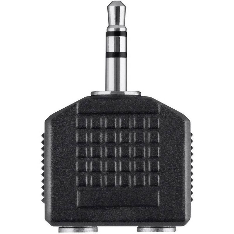 Foto van Belkin f3y123bfp belkin jackplug audio y-adapter [1x jackplug male 3,5 mm - 2x jackplug female 3,5 mm] zwart