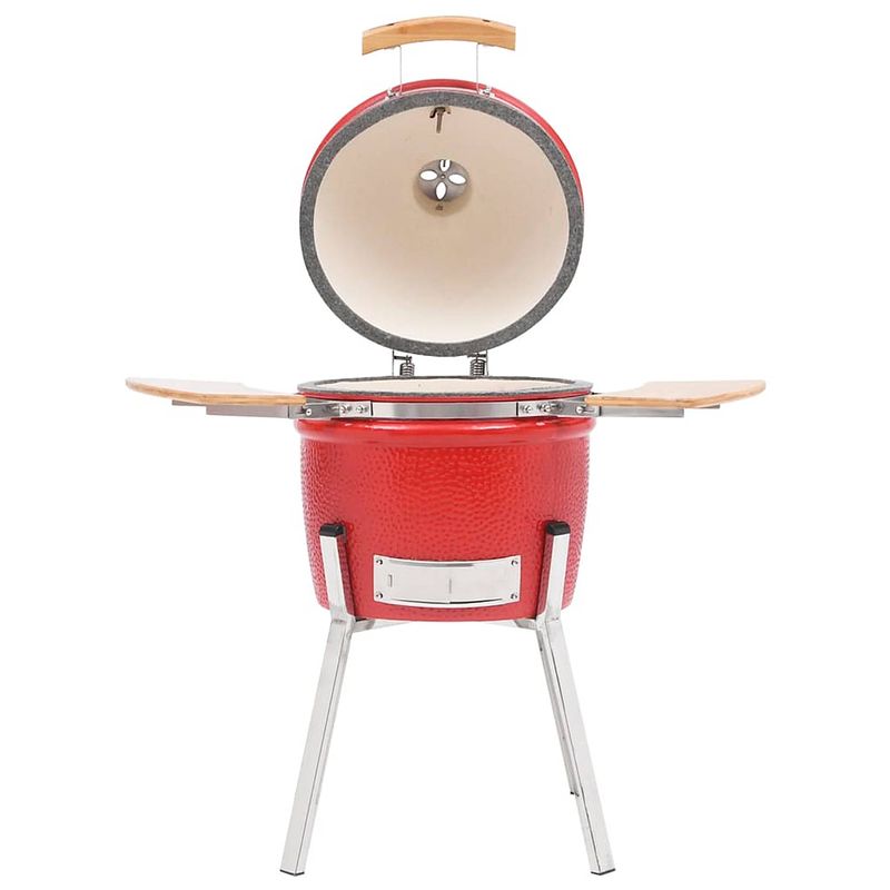 Foto van The living store kamado grill - keramisch - 33 cm - inclusief thermometer