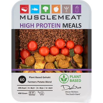 Foto van Muscle meat high protein meals plant based gehakt farmers potato blend 450g bij jumbo