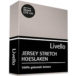 Foto van Livello hoeslaken jersey stone 140 x 200 cm