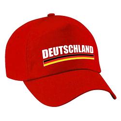Foto van Duitsland/deutschland landen pet/baseball cap rood volwassenen - verkleedhoofddeksels