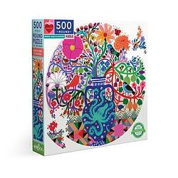 Foto van Eeboo - birds and flowers rond (500 stukjes) - puzzel;puzzel (0689196511233)