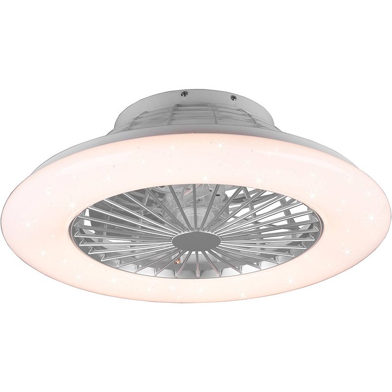 Foto van Led plafondlamp met ventilator - plafondventilator - trion romina - 39w - aanpasbare kleur - afstandsbediening - rgbw -