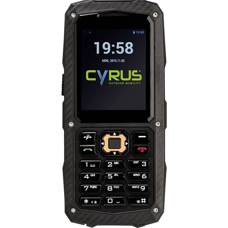 Foto van Cyrus cm8 solid outdoor telefoon zwart, ip-68, mil 810g