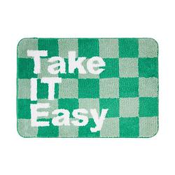 Foto van Badmat take it easy - groen/wit - 50x70 cm