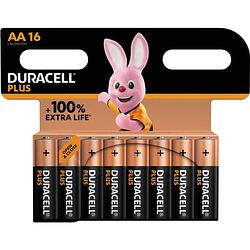 Foto van Duracell batterij plus 100% aa, blister van 16 stuks 10 stuks