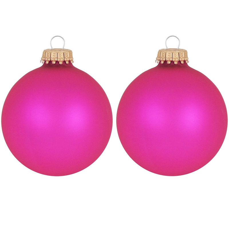 Foto van 16x bubblegum roze glazen kerstballen mat 7 cm kerstboomversiering - kerstbal