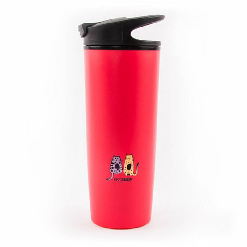 Foto van Biggdesign cats mok - koffiemok - waterfles - 540 ml - rood