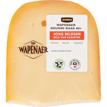 Foto van Jumbo wapenaer jong belegen noordhollandse gouda kaas 48+ ca. 414g