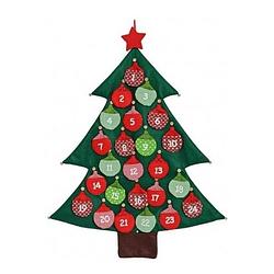 Foto van Kerstboom adventskalender vilt kerstversiering 95 cm - hangdecoratie