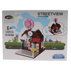 Foto van Luna mini city streetview candy store bouwset 126-delig (657002)