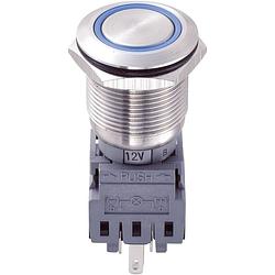 Foto van Tru components las1-bgq-11e/b/12v vandalismebestendige druktoets 250 v/ac 5 a 1x uit/(aan) moment blauw ip67 1 stuk(s)