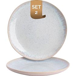 Foto van Palmer bord light blue sea 28.5 cm blauw wit stoneware 2 stuk(s)