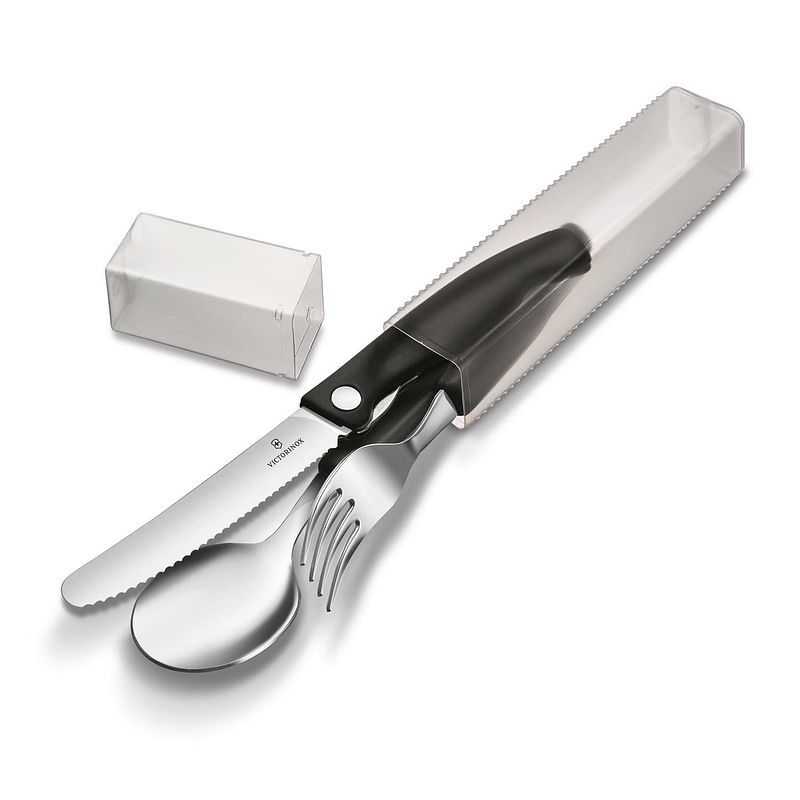 Foto van Victorinox swiss classic 3-delige bestekset - zwart - rvs