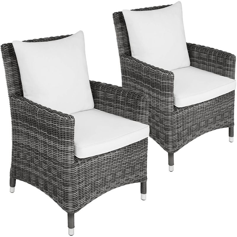 Foto van Tectake - set van 2 luxe wicker stoelen - sanremo - 404630