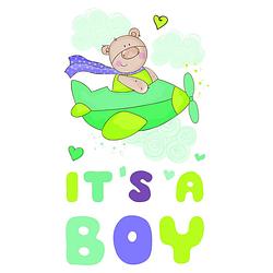 Foto van Crearreda muursticker it's a boy jongens 15 x 26 cm groen