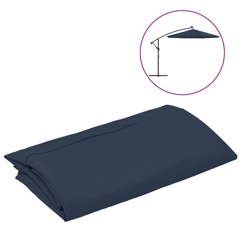 Foto van The living store parasoldoek - blauw - 300 cm - uv-beschermend polyester