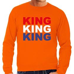 Foto van King sweater oranje voor heren - koningsdag truien l - feesttruien