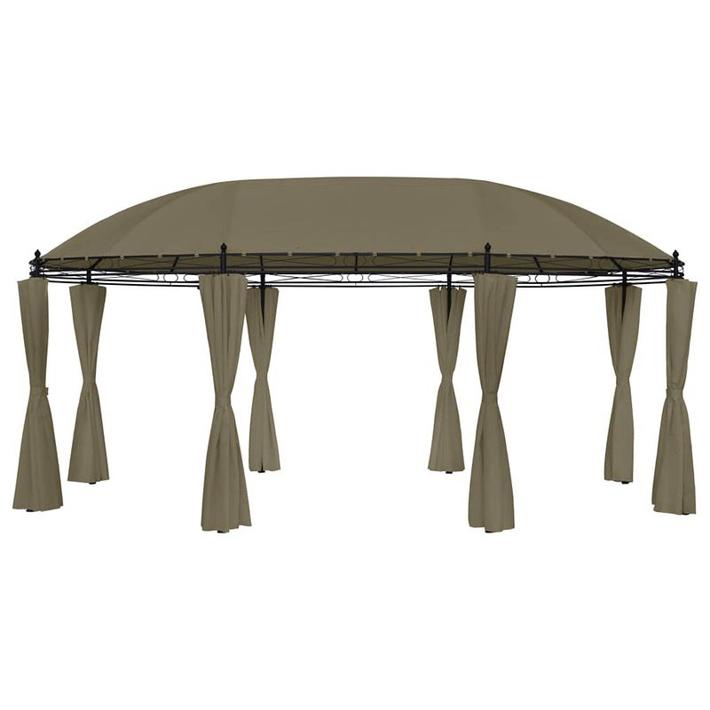 Foto van Vidaxl prieel met gordijnen 180 g/m² 520x349x255 cm taupe