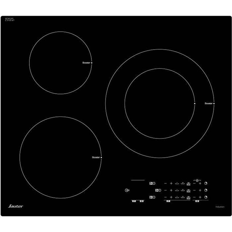 Foto van Sauter spi5361b inductiekookplaat - 3 zones - 7200w - l60 x d52cm - glascoating - zwart