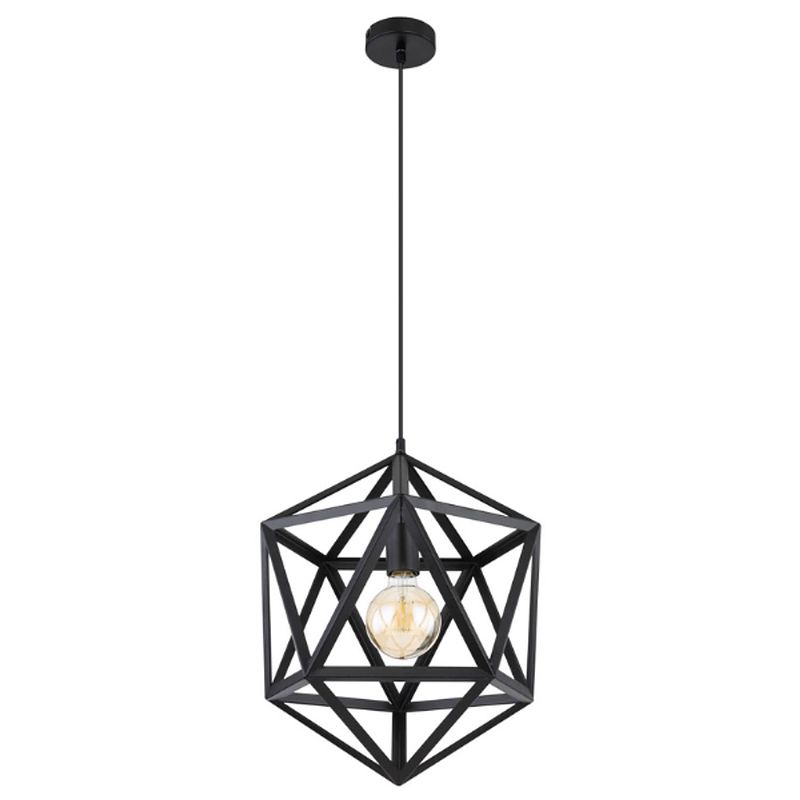 Foto van Industriële hanglamp daria - l:40cm - e27 - metaal - zwart