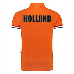 Foto van Holland fan polo t-shirt oranje luxe kwaliteit - 200 grams katoen - heren s - feestshirts