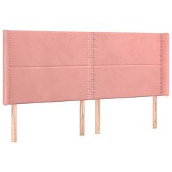 Foto van Vidaxl hoofdbord met randen 163x16x118/128 cm fluweel roze